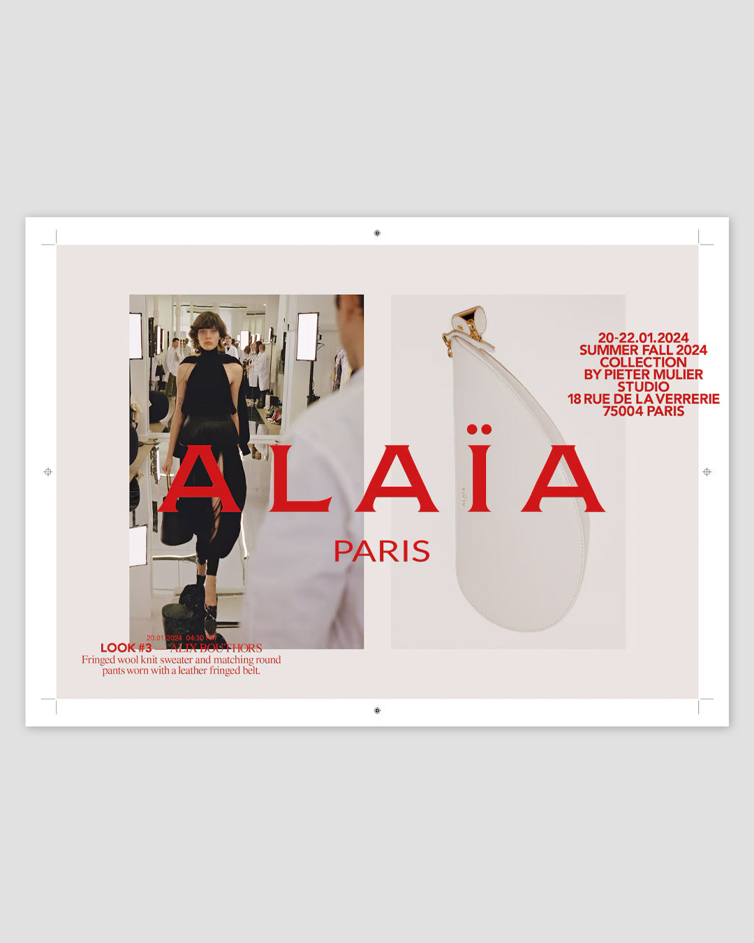 ALAÏA AFORE ALAÏA アライア ALAÏA SF24 DIARY by Pieter Mulier / Anthony Seklaoui, Summer Fall